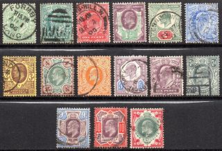 1902 - 10 Sg 215/257 De La Rue Basic Set Of Low Values To 1 Shilling
