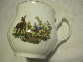 Wildlife Deer Bernadotte Fine China Mug/cup Made In Czech Republic