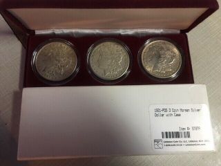 1921 - Pds 3 Coin Morgan Silver Dollar With Case