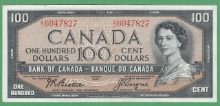 1954 Bank Of Canada $100 Dollars Note - Beattie/coyne - A/j6047827 - Au
