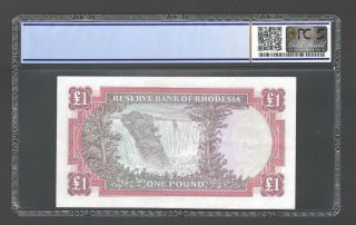 1966 RHODESIA £1 ONE POUND - K19 704881 - PCGS graded 40 EF - p28a 2