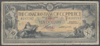 1917 Canadian Bank Of Commerce 10 Dollars Bank Note
