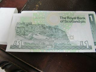 100 Consecutive Royal Bank of Scotland 1 pound notes - GEMS 3