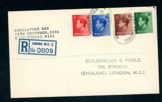 King Edward Viii Cover Posted On Abdication Day 11th Dec 1936 (o541)
