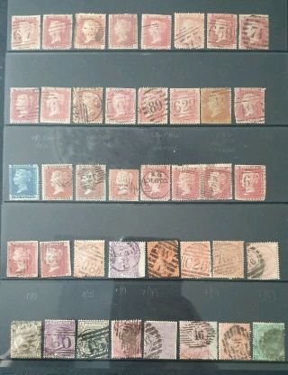 Gb Queen Victoria Line Engraved/surface Printed Stamps Page (14)
