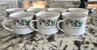 7 Gibson Christmas Holly Berry Coffee Cups