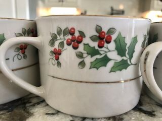 7 Gibson Christmas Holly Berry Coffee Cups 2