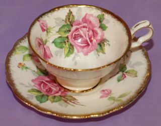 Royal Stafford Wide Mouth Berkeley Rose Tea Cup & Teacup And Saucer Set