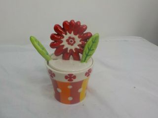 Villeroy And Boch Flower Honey Or Relish Jar And Spoon Pot