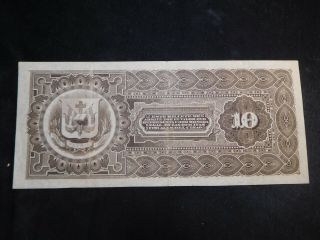 O94 Dominican Republic Banco de Puerto Plata 1889 10 Pesos Signed Choice VF 2