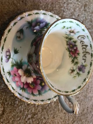 Royal Albert Flower Of The Month Series " October " Cosmos Teacup & Saucer