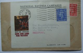 Gb - 1942 George Vi Cover - With War Economy Label - Illustrated National Saving