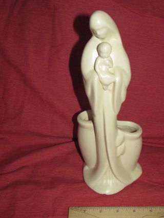 Haeger Usa Vintage Mary & Baby Jesus Ceramic Statue Planter W Label 11.  5 " Tall