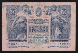 Austria / Hungary Empire - - 50 Korona/kronen 1902 - - - - - F - - - Rr