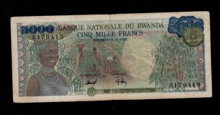 Rwanda 5000 Francs 1978 Pick 15 F - Vf.