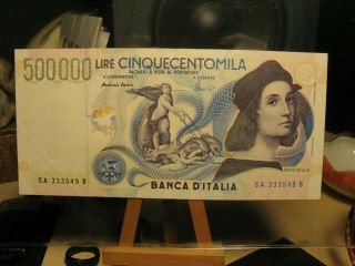 1997 Italy 500000 Lire Banknote (raffaello) P - 118