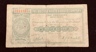 1938 The British North Borneo Company 50 Cents Note Pick 27 Banknote P - 27 fifty 2