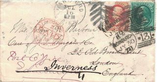 1878 Hartford,  Ct Fancy Cover W Letter To London England - Inverness - Edinburgh