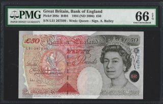 1994 Great Britain Bank Of England 50 Pounds,  Bailey Pmg 66 Epq Gem Unc (2006)