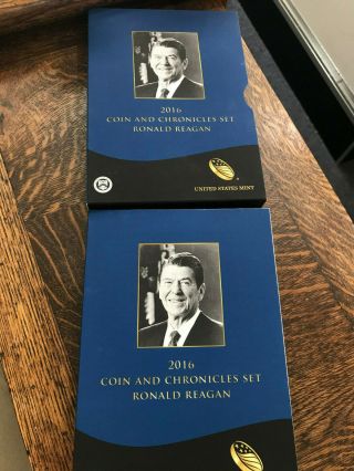 2016 $1 Us Ronald Reagan Coin And Chronicles Set 1 Oz Silver American Eagle