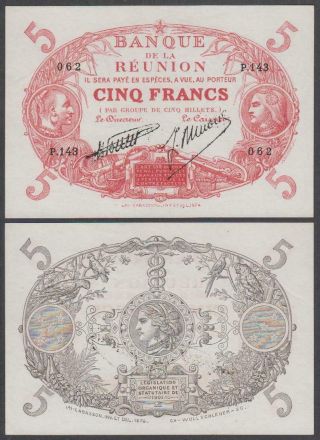 Reunion - France,  5 Francs,  L.  1901,  Au,  P - 14
