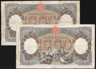 Italy - - - - - 2 Consecutive - - 1000 Lire 1940 - - - - - - R