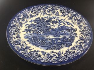 EIT China from England Blue And White Ironstone 3 piece Serving Platter Set 2
