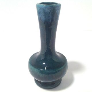 Vintage Hull Pottery Vase Green With White Swirl H - 498