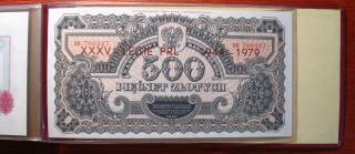 Poland 1944/1979 Bok 1/2 - 500 Zlotys Notes 35th Anniversary Set Unc