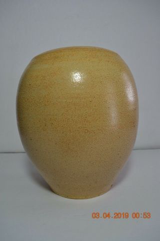 Cooksburg Pottery Signed Stoneware Salt Glaze Blue Decorated Ovoid Crock Vase 3