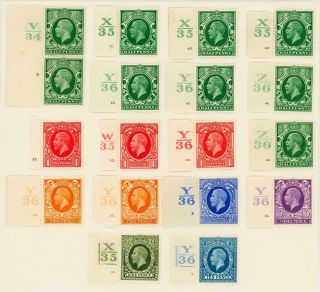 Gb 1934 - 36 Kgv Photogravure Selection Of 17 X Control Singles,  Look