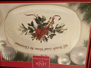 Lenox American By Design " All Roads Lead To Home At Christmas " Platter,  Nib