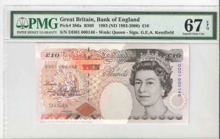 1993 (nd1993 - 2000) Great Britain £10 P - 386e Pmg 67 Epq Gem Unc