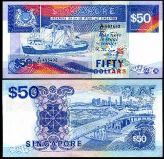 Singapore 50 Dollars 1987 P 22 Unc
