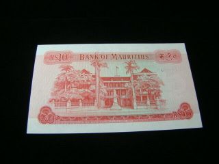 Mauritius 1967 10 Rupees Banknote Gem Unc.  Pick 31a 2