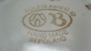 Vintage Boleslawiec Polish Pottery Pitcher Stoneware Blue & White Design 48oz 2
