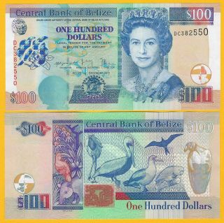 Belize 100 Dollars P - 71 2017 Unc Banknote