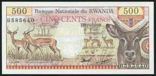 Rwanda 500 Francs 1978.  01.  01.  Impalas Drummers & Miners P13a Unc