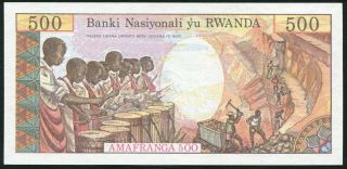 Rwanda 500 francs 1978.  01.  01.  Impalas Drummers & Miners P13a UNC 3