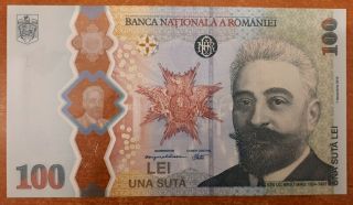Romania 100 Lei 2019.  Commemorative Banknote Polymer.  Prime - Minister Bratianu 3