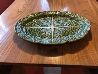 Bordallo Pinheiro Green Cabbage 17 Inch Serving Platter - Made In Portugal
