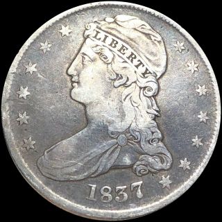 1837 Capped Bust Half Dollar Nicely Circulated Philadelphia 50c Silver Coin Nr