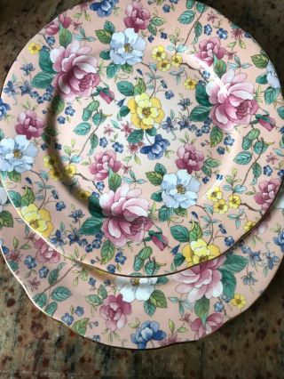 Set Of 2 Chelsea Garden Duchess Primrose Pink 8 1/4 " Salad Plate