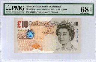 Great Britain 10 Pounds 2000 / 2015 P 389 E Qe Ii Gem Unc Pmg 68 Epq High