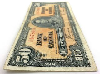 1937 Canada 50 Fifty Dollar Prefix BH Canadian Circulated Banknote L923 3