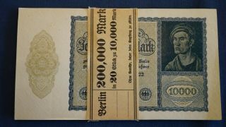 Bundle Of (20) 1922 Germany Reichsbanknote 10,  000 Mark - Us
