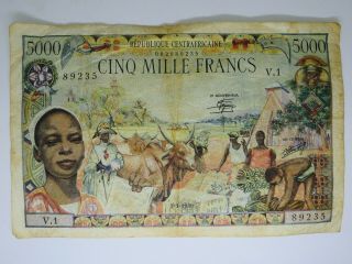 5000 Francs Republique Centrafricaine 1980