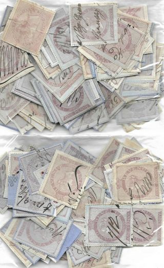 Revenues Queen Victoria Kiloware On Piece - 300 Stamps