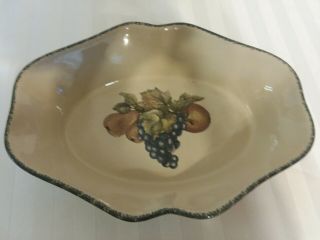 Home and Garden Party Stoneware Casserole Baking Dish Fruit Pattern 2