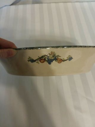 Home and Garden Party Stoneware Casserole Baking Dish Fruit Pattern 3